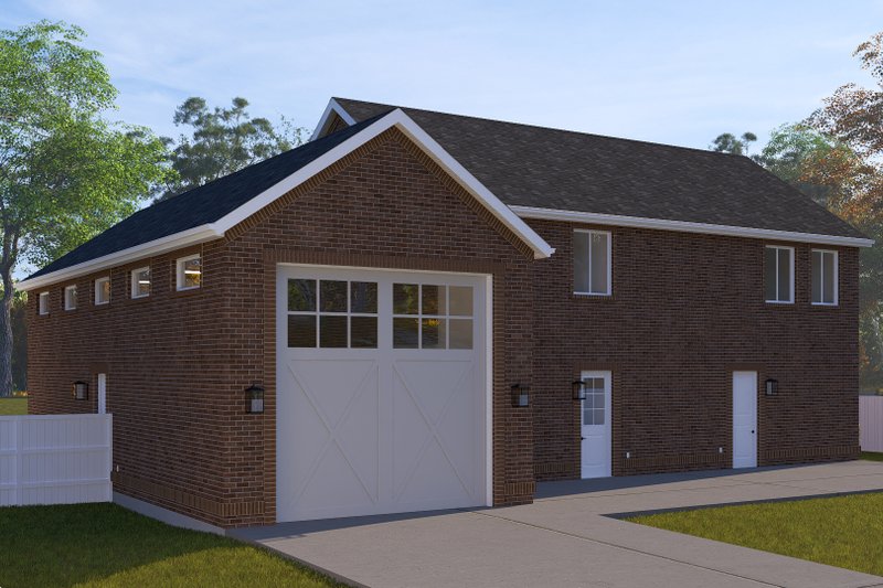 Dream House Plan - Exterior - Rear Elevation 1 for Barndominium House Plan #1060-285 - 2 bed, 2.5 bath