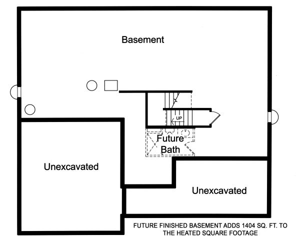 Architectural House Design - European Floor Plan - Lower Floor Plan #46-889