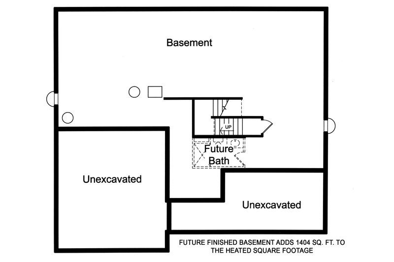 Home Plan - Floor Plan - Lower Floor for Craftsman House Plan #46-889 - 4 bed, 2.5 bath
