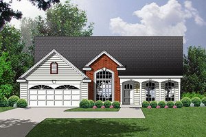 Country Exterior - Front Elevation Plan #40-375
