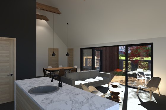 Interior - Family Room for Modern House Plan #933-20 - 2 bed, 2 bath