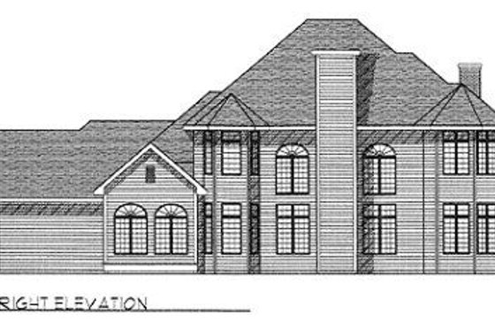 Exterior - Rear Elevation for European House Plan #70-458 - 3 bed, 3 bath
