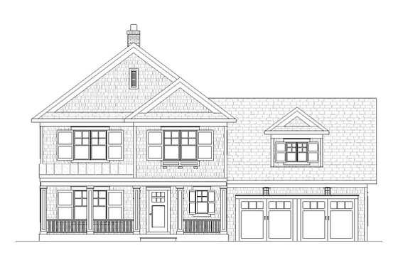 Exterior - Front Elevation 3 for Farmhouse House Plan #901-51 - 3 bed, 2.5 bath