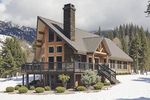 House Blueprint - Cabin Exterior - Front Elevation Plan #3-104