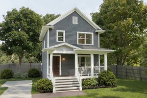 House Blueprint - Exterior - Front Elevation for Cottage House Plan #79-120 - 3 bed, 1.5 bath