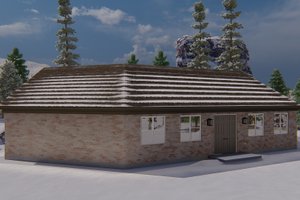 Exterior - Rear Elevation for European House Plan #1060-167, 0 bath