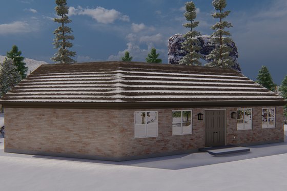 Exterior - Rear Elevation for European House Plan #1060-167, 0 bath