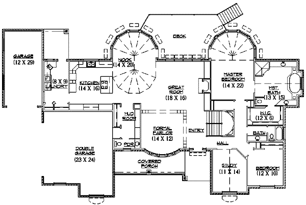 House Plan Design - Traditional Floor Plan - Main Floor Plan #5-164