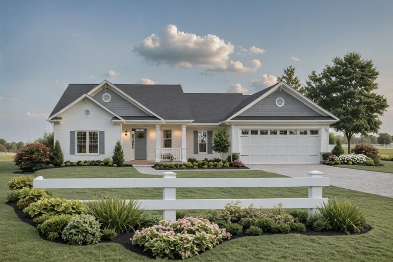 House Blueprint - Farmhouse Exterior - Front Elevation Plan #21-540