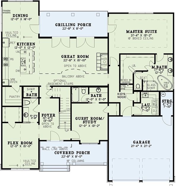 House Design - Traditional Floor Plan - Main Floor Plan #17-3424