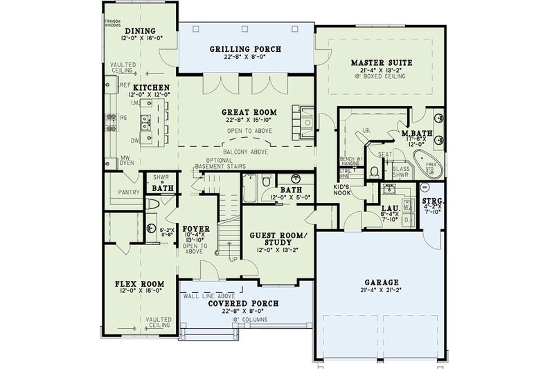Dream House Plan - Floor Plan - Main Floor for Traditional House Plan #17-3424 - 3 bed, 4 bath