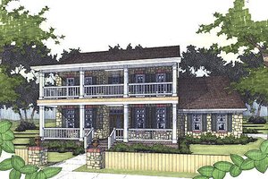 Home Plan - Southern Exterior - Front Elevation Plan #120-157