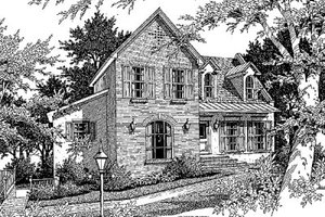 European Exterior - Front Elevation Plan #41-130