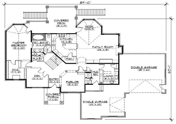 Home Plan - European Floor Plan - Main Floor Plan #5-389