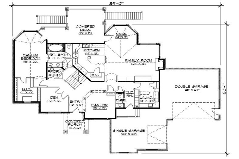 Dream House Plan - Floor Plan - Main Floor for European House Plan #5-389 - 5 bed, 5.5 bath