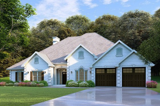 Exterior - Front Elevation 4 for Country House Plan #17-2682 - 4 bed, 3 bath