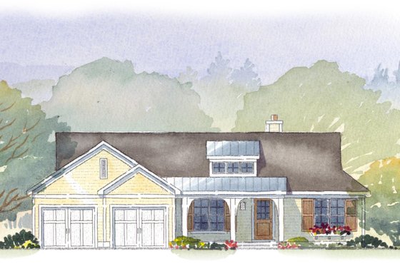 Exterior - Front Elevation for Ranch House Plan #901-57 - 4 bed, 3 bath