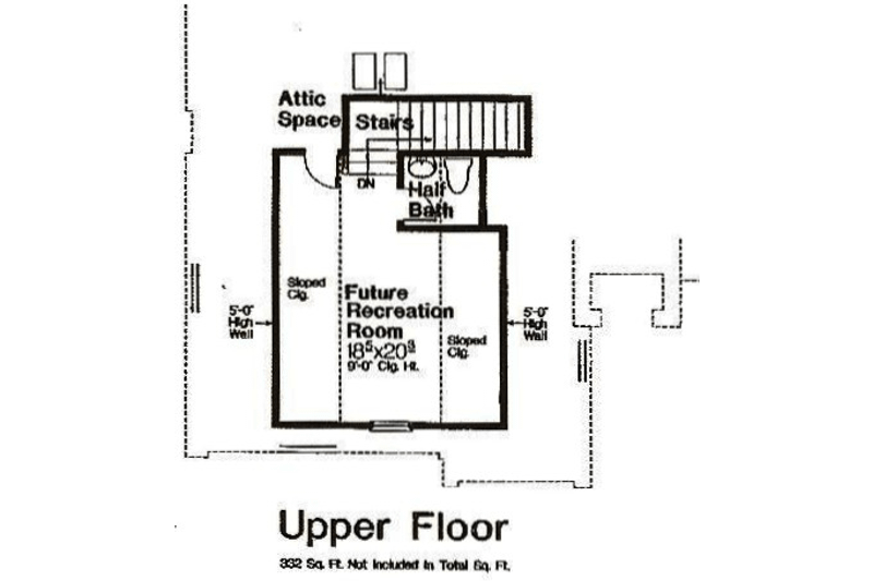 Home Plan - Floor Plan - Upper Floor for European House Plan #310-676 - 3 bed, 2 bath
