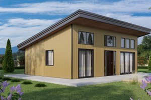 Exterior - Front Elevation 3 for Contemporary House Plan #1106-3 - 1 bed, 1 bath