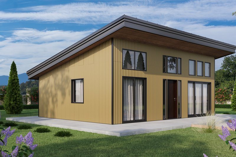 Home Plan - Exterior - Front Elevation 3 for Contemporary House Plan #1106-3 - 1 bed, 1 bath