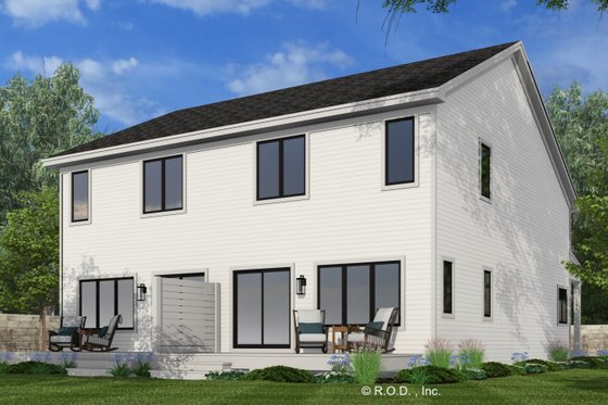 Exterior - Rear Elevation 2 for Farmhouse House Plan #51-1315 - 2 bed, 2.5 bath