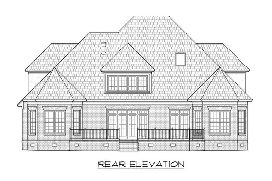 Exterior - Rear Elevation for Traditional House Plan #1054-79 - 3 bed, 3.5 bath