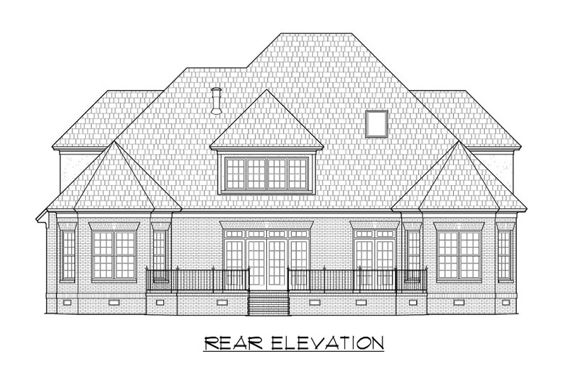 Dream House Plan - Exterior - Rear Elevation for Traditional House Plan #1054-79 - 3 bed, 3.5 bath