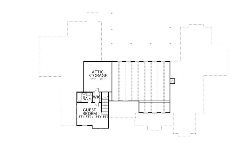 House Blueprint - Floor Plan - Upper Floor for Country House Plan #80-196 - 4 bed, 4 bath