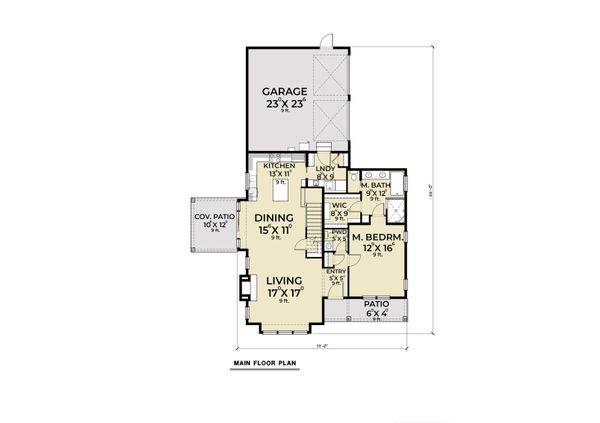 Architectural House Design - Farmhouse Floor Plan - Main Floor Plan #1070-108