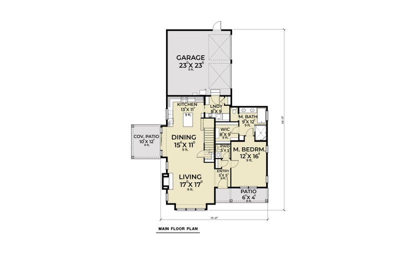 House Blueprint - Floor Plan - Main Floor for Farmhouse House Plan #1070-108 - 3 bed, 2.5 bath