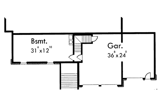 Floor Plan - Lower Floor for Traditional House Plan #303-318 - 3 bed, 2 bath
