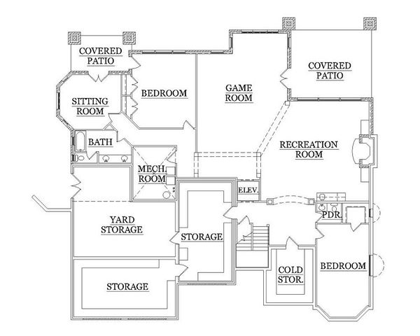 House Plan Design - European Floor Plan - Lower Floor Plan #5-418
