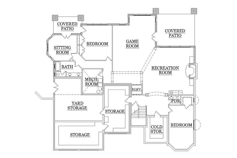 Home Plan - Floor Plan - Lower Floor for European House Plan #5-418 - 4 bed, 4.5 bath