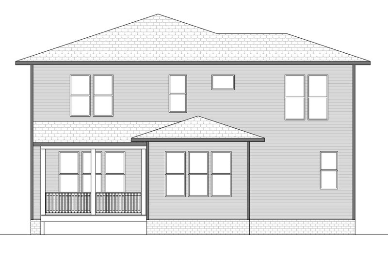 House Blueprint - Exterior - Rear Elevation for Modern House Plan #1080-24 - 4 bed, 3.5 bath