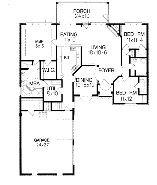 Colonial Floor Plan - Main Floor Plan #15-122