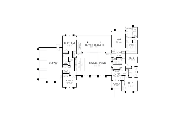 House Design - Prairie Floor Plan - Main Floor Plan #48-1069
