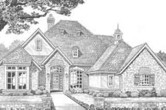 Exterior - Front Elevation for European House Plan #310-376 - 4 bed, 3 bath