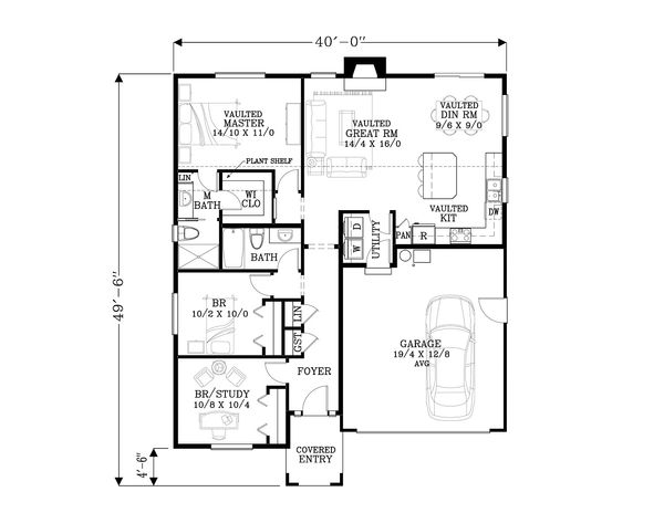 House Plan Design - Craftsman Floor Plan - Main Floor Plan #53-603