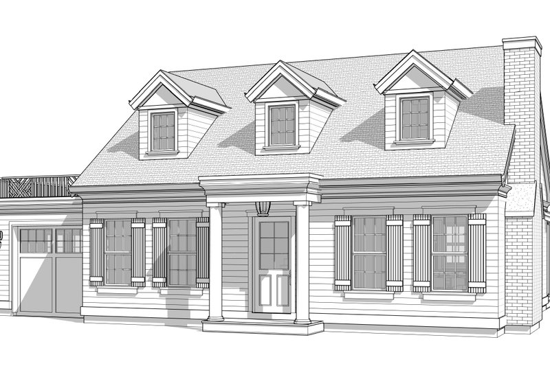 House Blueprint - Exterior - Front Elevation 3 for Bungalow House Plan #1114-62 - 3 bed, 2.5 bath