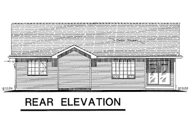Home Plan - Exterior - Rear Elevation for Ranch House Plan #18-1001 - 3 bed, 2 bath