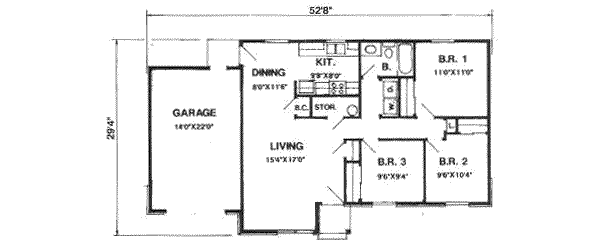 Ranch Floor Plan - Main Floor Plan #116-160