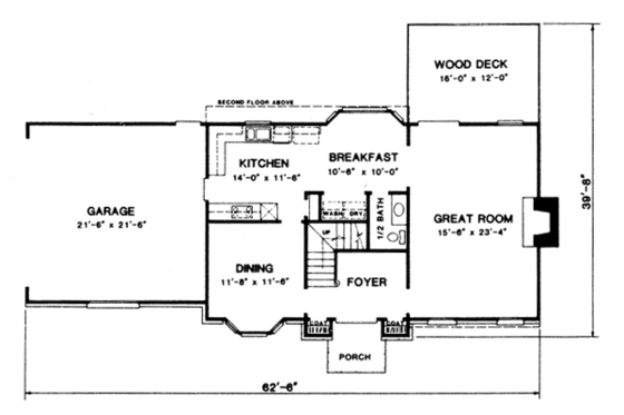 Floor Plan - Main Floor for European House Plan #10-146 - 3 bed, 2.5 bath