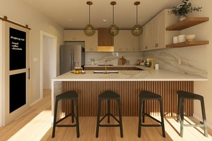 Interior - Kitchen 1 for Farmhouse House Plan #126-236 - 2 bed, 2 bath