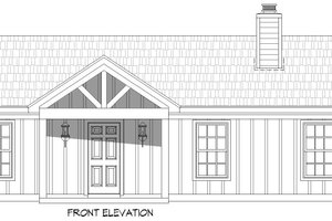 Exterior - Front Elevation 3 for Ranch House Plan #932-1070 - 3 bed, 2 bath