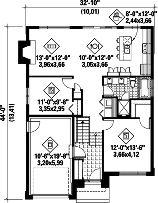 Architectural House Design - Contemporary Floor Plan - Main Floor Plan #25-4284