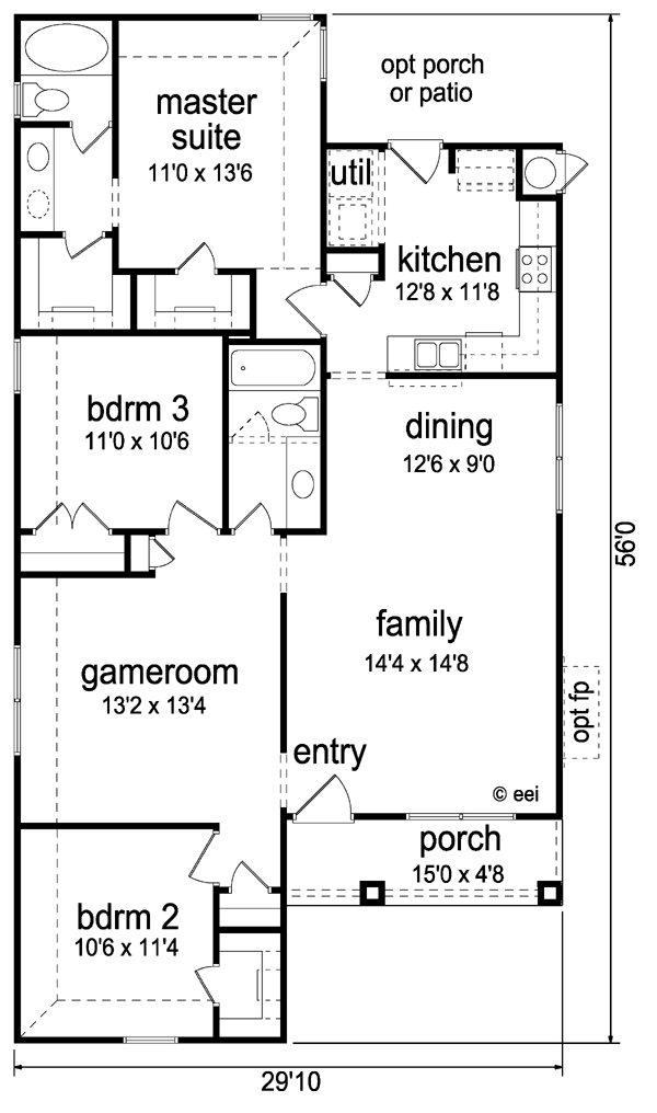 Home Plan - Craftsman Floor Plan - Main Floor Plan #84-492