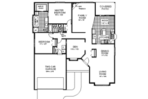 Floor Plan - Main Floor for Ranch House Plan #18-109 - 3 bed, 2 bath