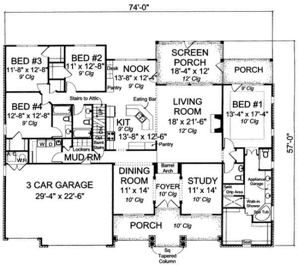 Home Plan - Traditional Floor Plan - Main Floor Plan #20-1833