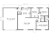Adobe / Southwestern Style House Plan - 3 Beds 2 Baths 1364 Sq/Ft Plan #1-244 