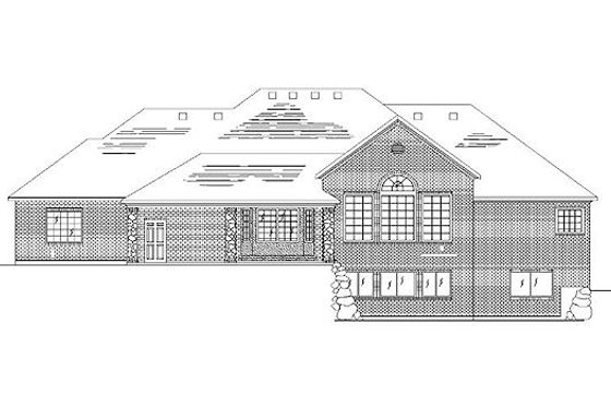 Exterior - Rear Elevation for Traditional House Plan #5-294 - 5 bed, 4 bath